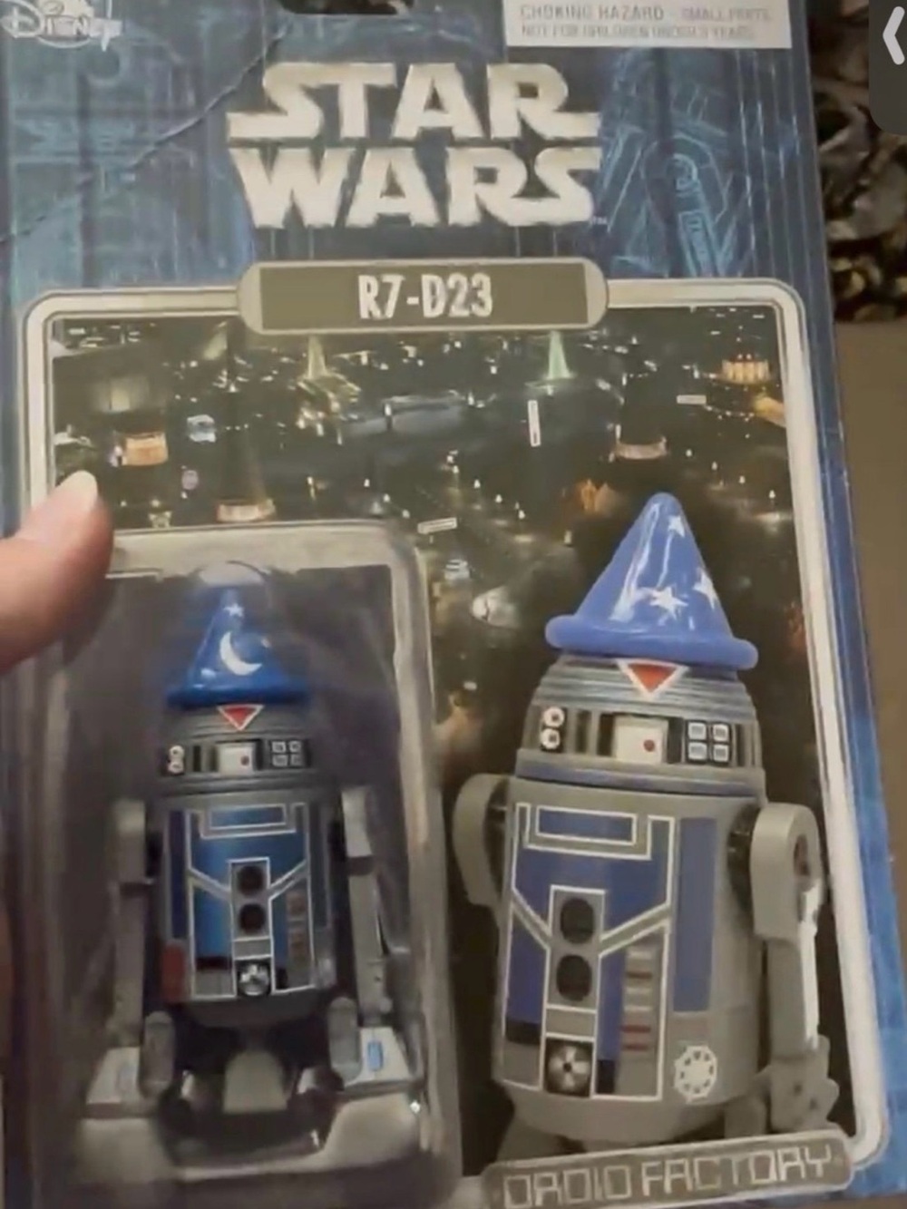 Star Wars R7-D23 Blue and Gray Droid Figure with Wizard Hat